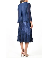 Komarov Tiered Ruffle Hem 2-Piece Jacket Dress