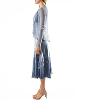 Komarov Two Piece Set V-Neck Aline Dress with Cardigan