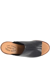 Kork-Ease Cassia Leather Platform Block Heel Clog Slides