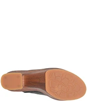 Kork-Ease Cassia Leather Platform Block Heel Clog Slides