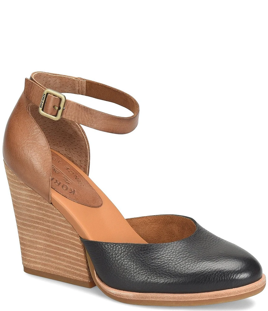 Kork-Ease Christie Leather Ankle Strap Pumps