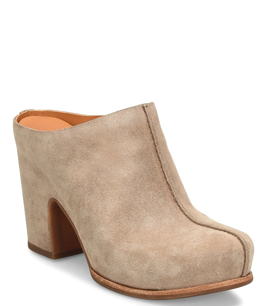 Kork-Ease Sagano Suede Block Heel Clogs