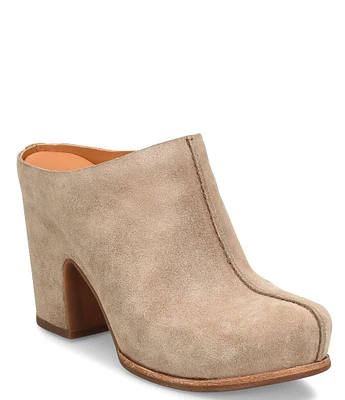 Kork-Ease Sagano Suede Block Heel Clogs