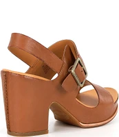 Kork-Ease San Carlos Leather Buckle Platform Block Heel Clog Sandals