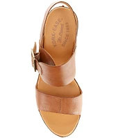 Kork-Ease San Carlos Leather Buckle Platform Block Heel Clog Sandals