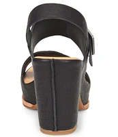 Kork-Ease San Carlos Leather Buckle Platform Block Heel Clog Sandals