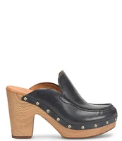 Kork-Ease Spencer Leather Studded Platform Mule Clogs