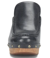 Kork-Ease Spencer Leather Studded Platform Mule Clogs