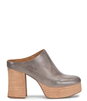 Kork-Ease Veronica Leather Platform Block Heel Clogs