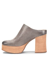 Kork-Ease Veronica Leather Platform Block Heel Clogs