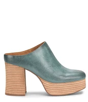 Kork-Ease Veronica Leather Platform Block Heel Clogs