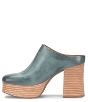 Kork-Ease Veronica Leather Platform Block Heel Clogs