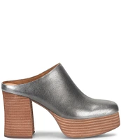 Kork-Ease Veronica Leather Platform Block Heel Clogs