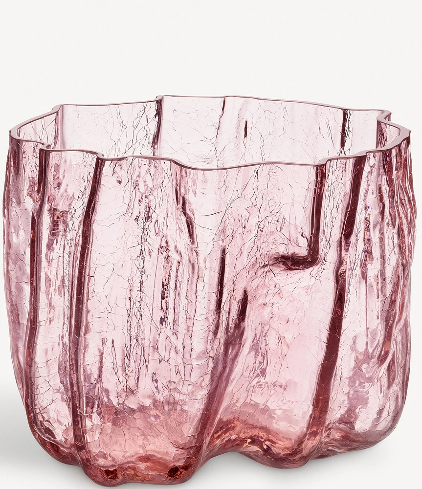 Kosta Boda Crackle Low Vase