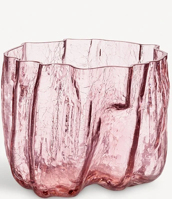 Kosta Boda Crackle Low Vase