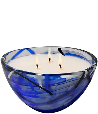 Kosta Boda Home Fragrance Contrast Blue Candle - Coastal Bloom