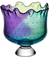 Kosta Boda Poppy Glass Abstract Decorative Multi Colored Ombre 6.5#double; Footed Bowl