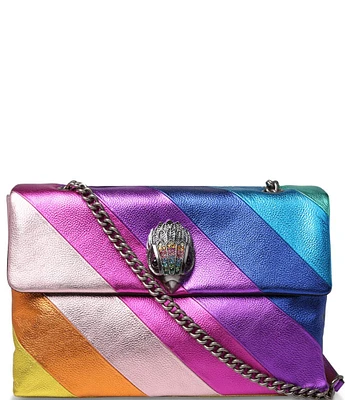 Kurt Geiger London Kensington Metallic Rainbow Stripe XXL Shoulder Bag