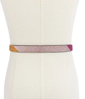 Kurt Geiger London .78#double; Satin Rainbow Crystal Belt