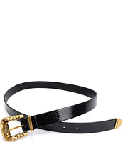 Kurt Geiger London .98#double; Snake Print Western Leather Belt