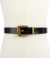 Kurt Geiger London .98#double; Snake Print Western Leather Belt