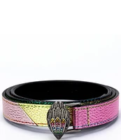 Kurt Geiger London 0.78#double; Metallic Pastel Rainbow Eagle Leather Belt