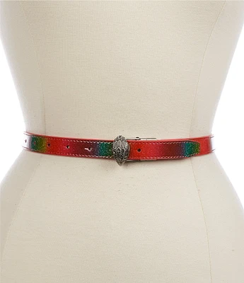 Kurt Geiger London 0.8#double; Eagle Plaque Rainbow Reversible Belt