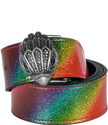 Kurt Geiger London 1.5#double; Eagle Buckle Metallic Rainbow Reversible Hip Belt