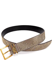 Kurt Geiger London 1.5#double; Gold Crystal Houndstooth Belt