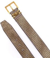 Kurt Geiger London 1.5#double; Gold Crystal Houndstooth Belt