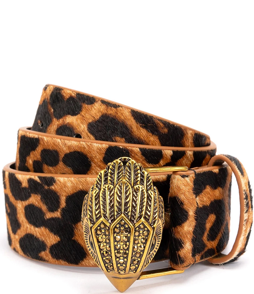 Kurt Geiger London 1.5#double; Leopard Haircalf Belt