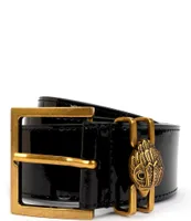 Kurt Geiger London 1.5#double; Gold Hardware Patent Leather Belt