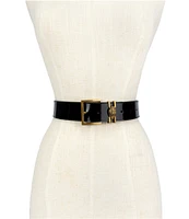 Kurt Geiger London 1.5#double; Gold Hardware Patent Leather Belt