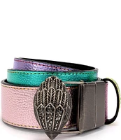 Kurt Geiger London 38mm Reversible Metallic Rainbow Leather Belt