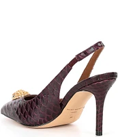 Kurt Geiger London Belgravia High Snake Print Leather Slingback Dress Pumps