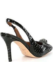 Kurt Geiger London Belgravia High Snake Print Leather Slingback Dress Pumps