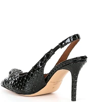 Kurt Geiger London Belgravia High Snake Print Leather Slingback Dress Pumps