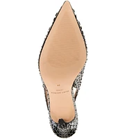 Kurt Geiger London Belgravia High Snake Print Leather Slingback Dress Pumps