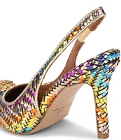 Kurt Geiger London Belgravia High Woven Metallic Slingback Pumps