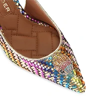 Kurt Geiger London Belgravia High Woven Metallic Slingback Pumps