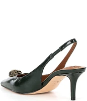 Kurt Geiger London Belgravia Snake Print Leather Slingback Pumps