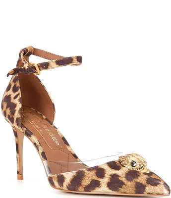 Kurt Geiger London Belgravia Vinyl Leopard Print High Dress Pumps