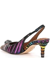 Kurt Geiger London Belgravia Woven Rainbow Leather Slingback Pumps