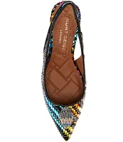 Kurt Geiger London Belgravia Woven Rainbow Leather Slingback Pumps