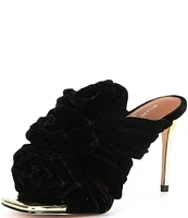 Kurt Geiger London Bloom Velvet Flower Square Toe Mules