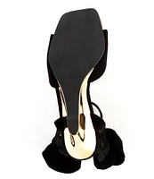 Kurt Geiger London Bloom Velvet Wedge Sandals