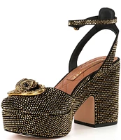 Kurt Geiger London Chelsea Beaded Ankle Wrap Platform Pumps