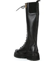 Kurt Geiger London Chelsea Combat Leather Lace Up Knee High Boots