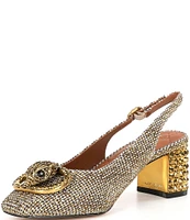 Kurt Geiger London Chelsea Embellished Block Heel Slingback Pumps