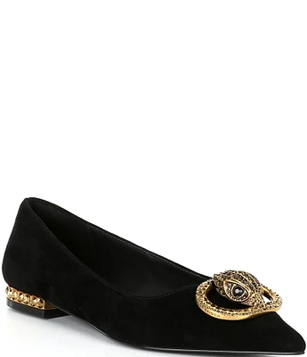 Kurt Geiger London Chelsea Embellished Suede Dress Flats